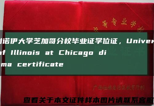 伊利诺伊大学芝加哥分校毕业证学位证，University of Illinois at Chicago diploma certificate缩略图