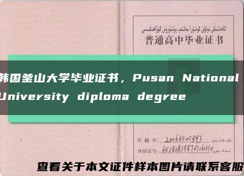 韩国釜山大学毕业证书，Pusan National University diploma degree缩略图