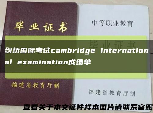 剑桥国际考试cambridge international examination成绩单缩略图