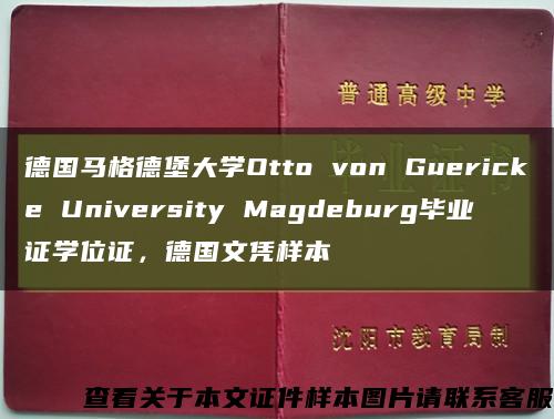 德国马格德堡大学Otto von Guericke University Magdeburg毕业证学位证，德国文凭样本缩略图