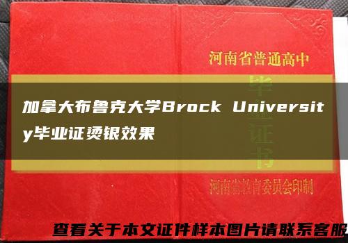 加拿大布鲁克大学Brock University毕业证烫银效果缩略图