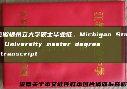 密歇根州立大学硕士毕业证，Michigan State University master degree transcript缩略图