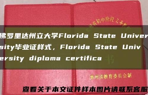 佛罗里达州立大学Florida State University毕业证样式，Florida State University diploma certifica缩略图