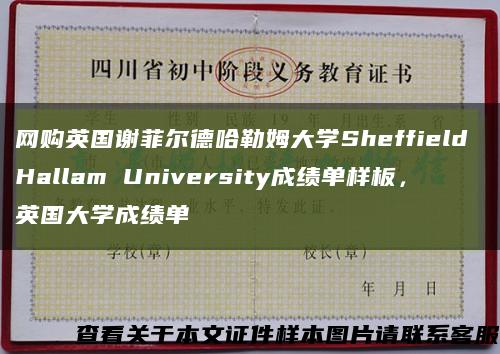 网购英国谢菲尔德哈勒姆大学Sheffield Hallam University成绩单样板，英国大学成绩单缩略图