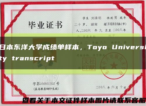 日本东洋大学成绩单样本，Toyo University transcript缩略图