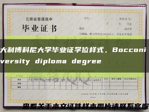 意大利博科尼大学毕业证学位样式，Bocconi University diploma degree缩略图