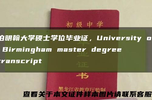 伯明翰大学硕士学位毕业证，University of Birmingham master degree transcript缩略图