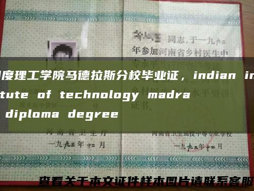 印度理工学院马德拉斯分校毕业证，indian institute of technology madras diploma degree缩略图