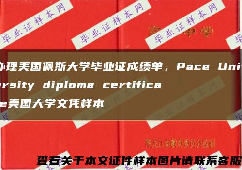 办理美国佩斯大学毕业证成绩单，Pace University diploma certificate美国大学文凭样本缩略图