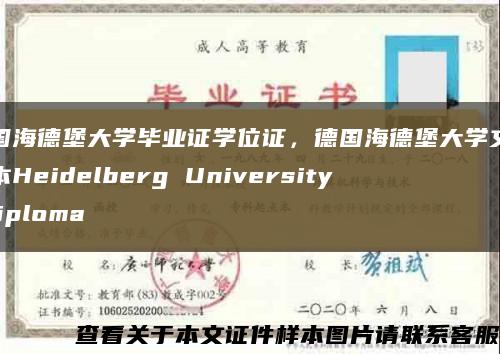 德国海德堡大学毕业证学位证，德国海德堡大学文凭样本Heidelberg University diploma缩略图