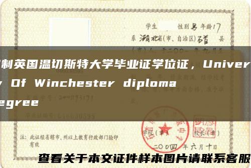 定制英国温切斯特大学毕业证学位证，University Of Winchester diploma degree缩略图