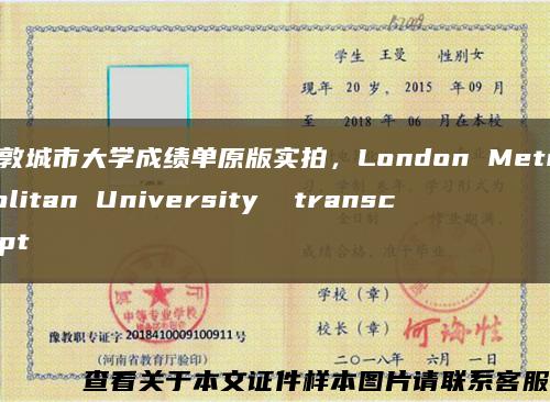 伦敦城市大学成绩单原版实拍，London Metropolitan University  transcript缩略图