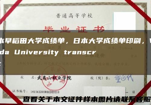 日本早稻田大学成绩单，日本大学成绩单印刷，Waseda University transcript缩略图