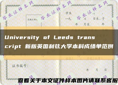 University of Leeds transcript 新版英国利兹大学本科成绩单范例缩略图