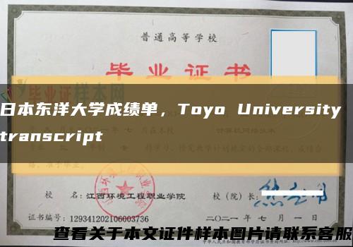 日本东洋大学成绩单，Toyo University transcript缩略图