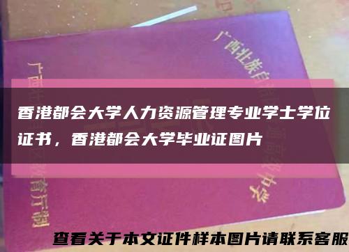 香港都会大学人力资源管理专业学士学位证书，香港都会大学毕业证图片缩略图