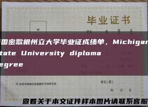 美国密歇根州立大学毕业证成绩单，Michigan State University diploma degree缩略图