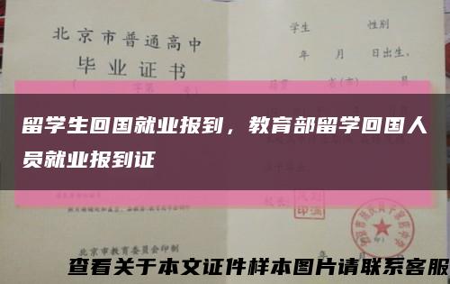 留学生回国就业报到，教育部留学回国人员就业报到证缩略图