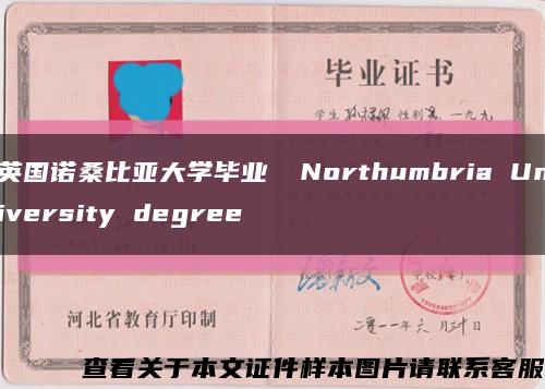 英国诺桑比亚大学毕业証 Northumbria University degree缩略图