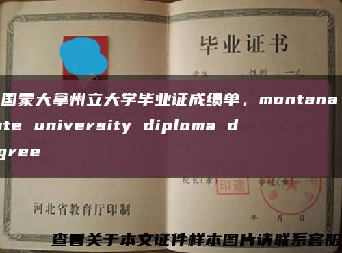 美国蒙大拿州立大学毕业证成绩单，montana state university diploma degree缩略图