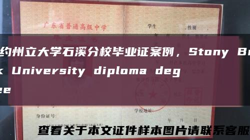 纽约州立大学石溪分校毕业证案例，Stony Brook University diploma degree缩略图