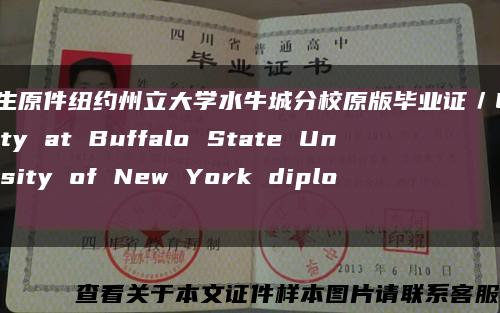 留学生原件纽约州立大学水牛城分校原版毕业证／University at Buffalo State University of New York diploma缩略图