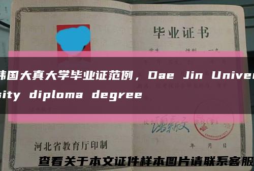 韩国大真大学毕业证范例，Dae Jin University diploma degree缩略图