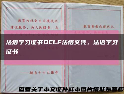 法语学习证书DELF法语文凭，法语学习证书缩略图