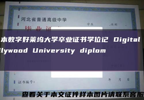 日本数字好莱坞大学卒业证书学位记 Digital Hollywood University diploma缩略图