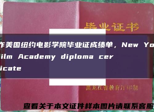 制作美国纽约电影学院毕业证成绩单，New York Film Academy diploma certificate缩略图