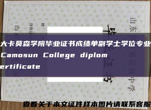 加拿大卡莫森学院毕业证书成绩单副学士学位专业经济学，Camosun College diploma certificate缩略图