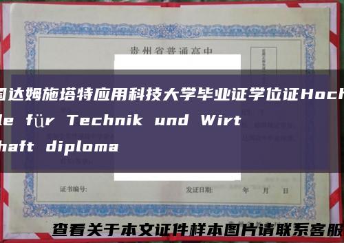 德国达姆施塔特应用科技大学毕业证学位证Hochschule für Technik und Wirtschaft diploma缩略图