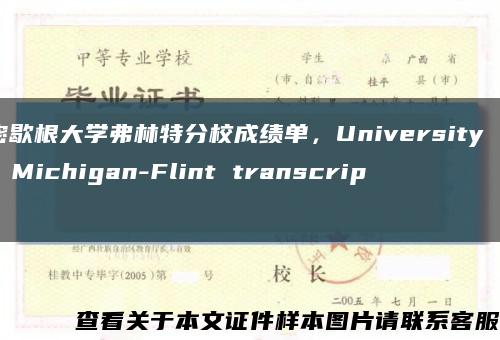 密歇根大学弗林特分校成绩单，University of Michigan-Flint transcript缩略图