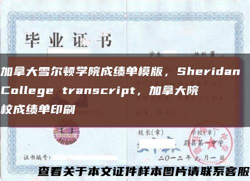 加拿大雪尔顿学院成绩单模版，Sheridan College transcript，加拿大院校成绩单印刷缩略图