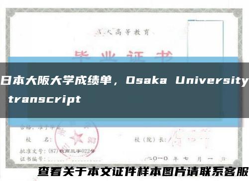 日本大阪大学成绩单，Osaka University transcript缩略图