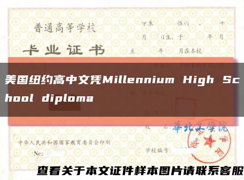 美国纽约高中文凭Millennium High School diploma缩略图