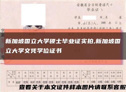 新加坡国立大学硕士毕业证实拍,新加坡国立大学文凭学位证书缩略图