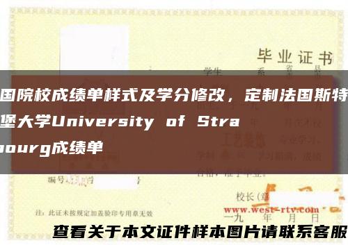 法国院校成绩单样式及学分修改，定制法国斯特拉斯堡大学University of Strasbourg成绩单缩略图