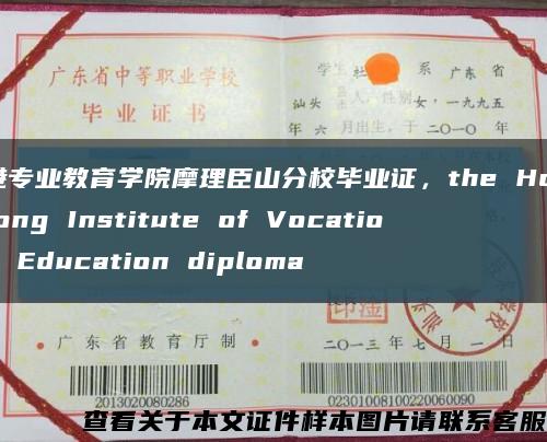 香港专业教育学院摩理臣山分校毕业证，the Hong Kong Institute of Vocational Education diploma缩略图