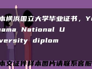 日本横浜国立大学毕业证书，Yokohama National University diploma缩略图