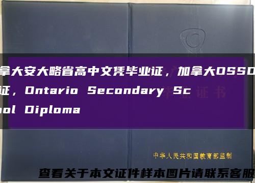 加拿大安大略省高中文凭毕业证，加拿大OSSD毕业证，Ontario Secondary School Diploma缩略图