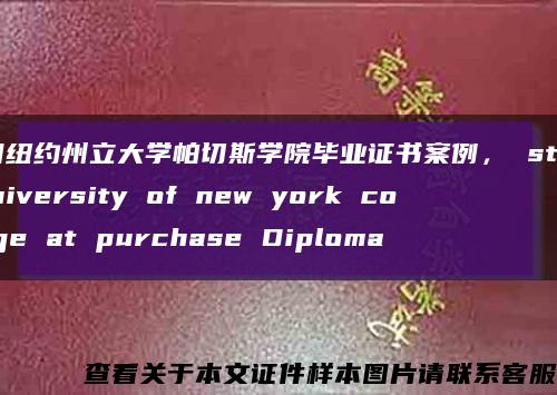 美国纽约州立大学帕切斯学院毕业证书案例， state university of new york college at purchase Diploma缩略图