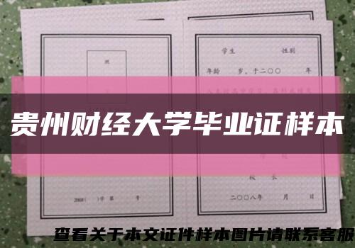 贵州财经大学毕业证样本缩略图