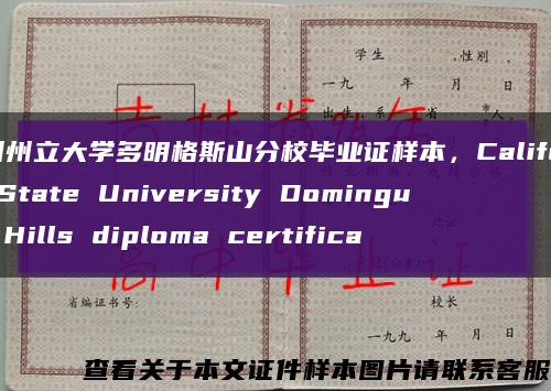 加州州立大学多明格斯山分校毕业证样本，California State University Dominguez Hills diploma certifica缩略图