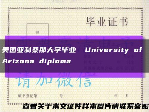 美国亚利桑那大学毕业証 University of Arizona diploma缩略图