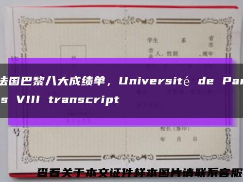 法国巴黎八大成绩单，Université de Paris VIII transcript缩略图