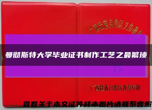 曼彻斯特大学毕业证书制作工艺之最繁琐缩略图