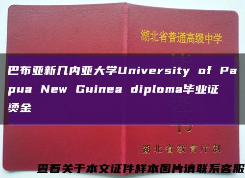 巴布亚新几内亚大学University of Papua New Guinea diploma毕业证烫金缩略图