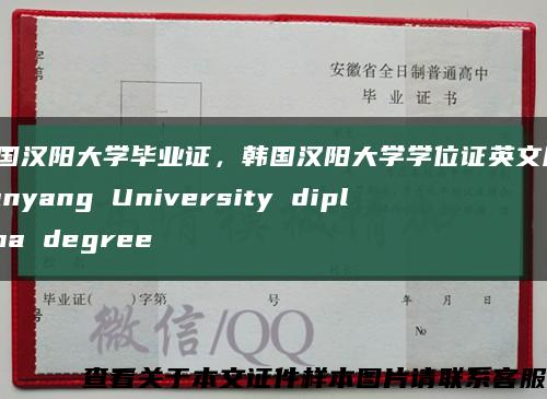 韩国汉阳大学毕业证，韩国汉阳大学学位证英文版，hanyang University diploma degree缩略图