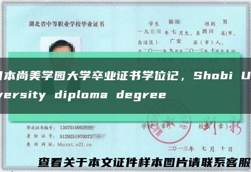 日本尚美学园大学卒业证书学位记，Shobi University diploma degree缩略图